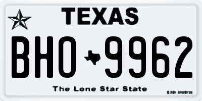 TX license plate BHO9962
