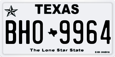 TX license plate BHO9964