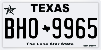 TX license plate BHO9965