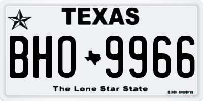 TX license plate BHO9966