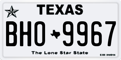TX license plate BHO9967