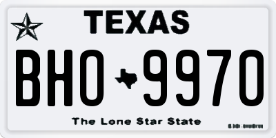 TX license plate BHO9970