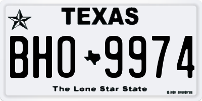 TX license plate BHO9974