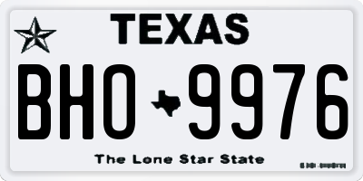 TX license plate BHO9976