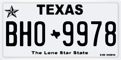 TX license plate BHO9978