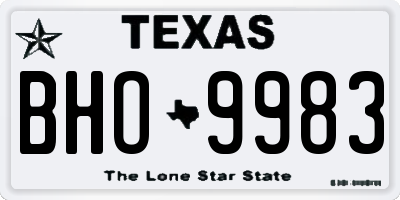 TX license plate BHO9983