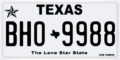 TX license plate BHO9988