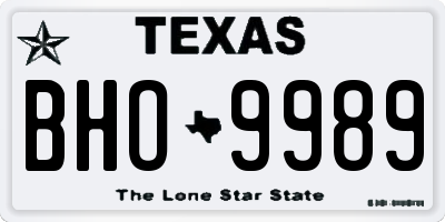 TX license plate BHO9989