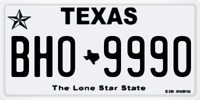 TX license plate BHO9990