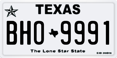TX license plate BHO9991