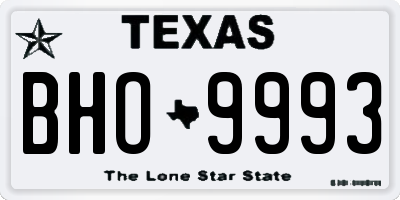 TX license plate BHO9993