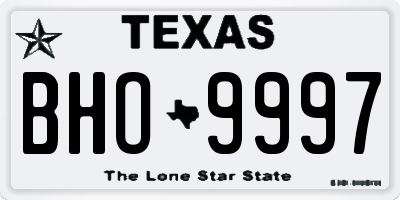 TX license plate BHO9997