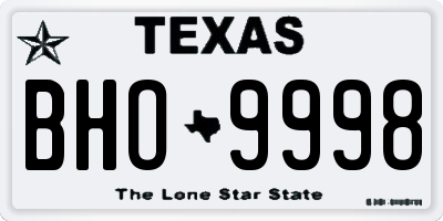 TX license plate BHO9998