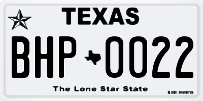 TX license plate BHP0022