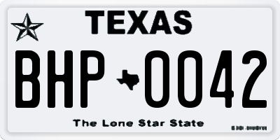 TX license plate BHP0042