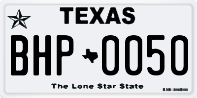 TX license plate BHP0050