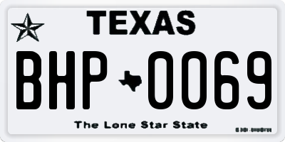 TX license plate BHP0069
