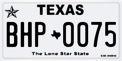 TX license plate BHP0075
