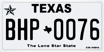 TX license plate BHP0076