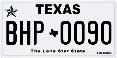 TX license plate BHP0090