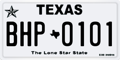 TX license plate BHP0101