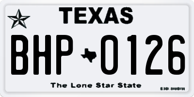 TX license plate BHP0126