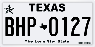 TX license plate BHP0127