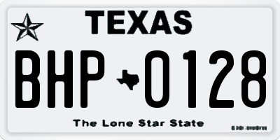TX license plate BHP0128