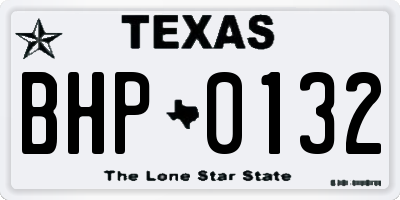 TX license plate BHP0132