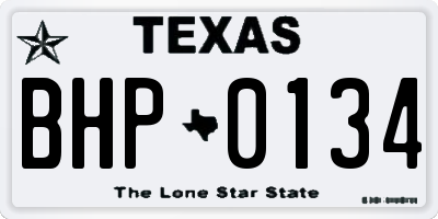 TX license plate BHP0134