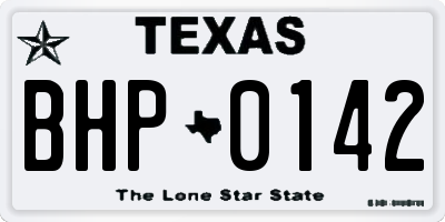 TX license plate BHP0142