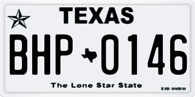 TX license plate BHP0146