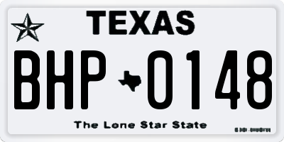 TX license plate BHP0148