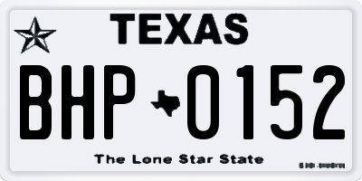 TX license plate BHP0152