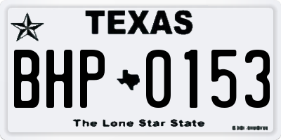 TX license plate BHP0153