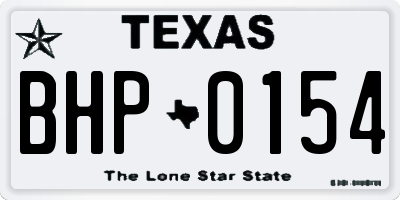 TX license plate BHP0154