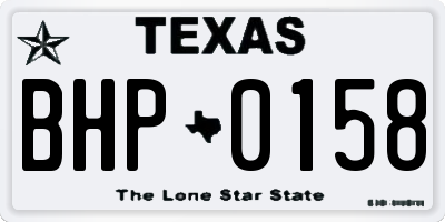 TX license plate BHP0158