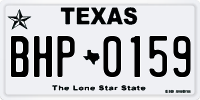 TX license plate BHP0159