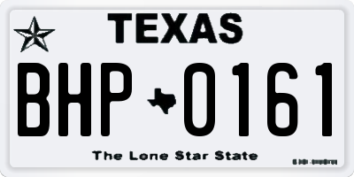 TX license plate BHP0161