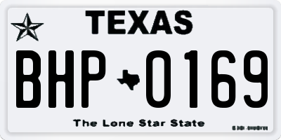 TX license plate BHP0169
