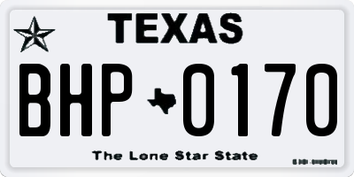 TX license plate BHP0170