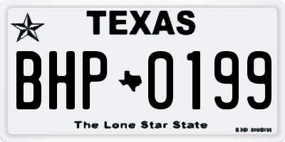 TX license plate BHP0199