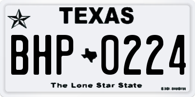 TX license plate BHP0224