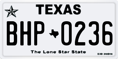 TX license plate BHP0236