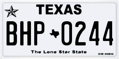 TX license plate BHP0244