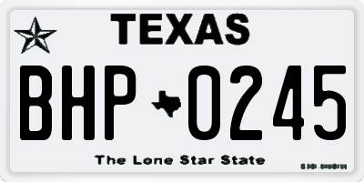 TX license plate BHP0245