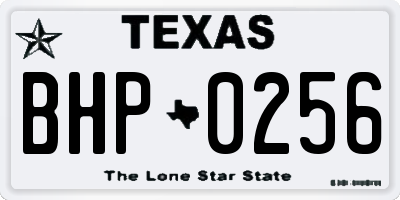 TX license plate BHP0256