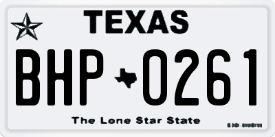 TX license plate BHP0261