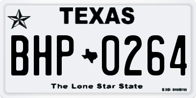 TX license plate BHP0264
