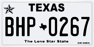 TX license plate BHP0267